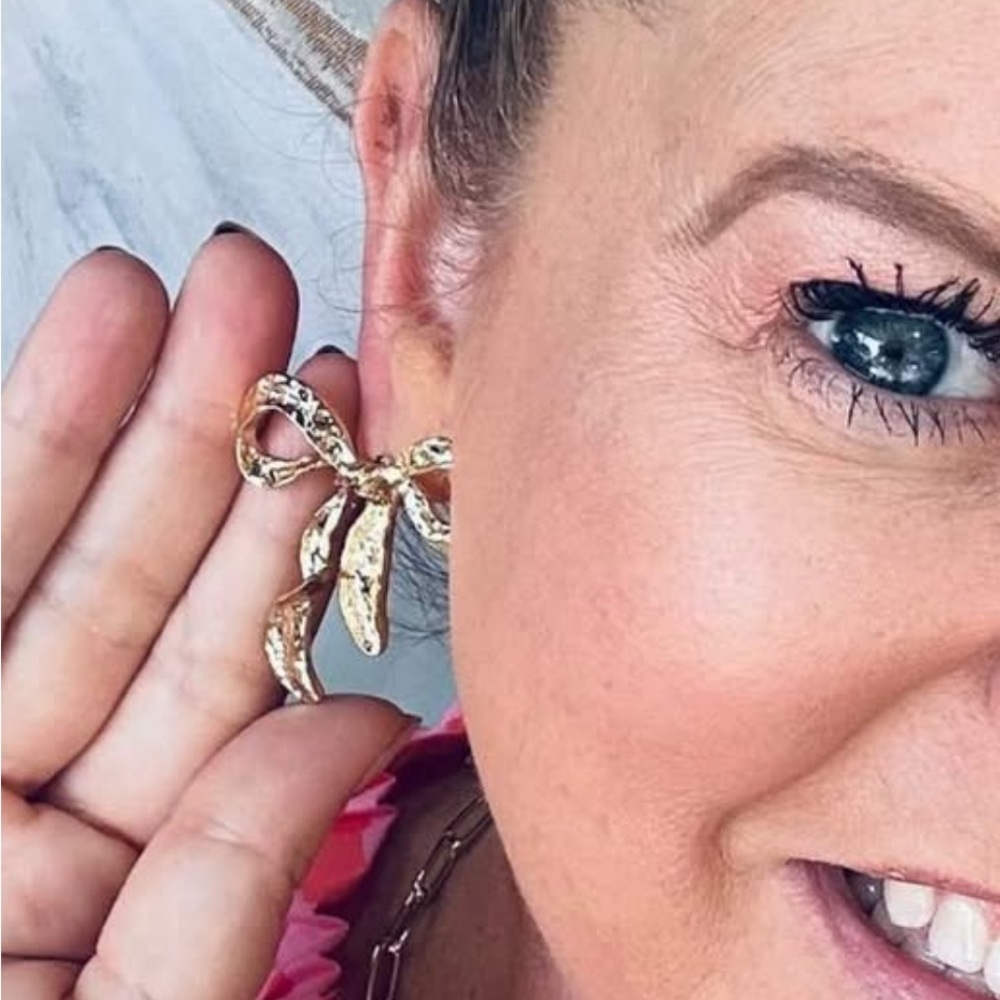JBloom Lizzy Gold Stainless Steel Bow Earrings from Spring 2025 NEW TARNISH FREE
